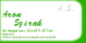 aron szirak business card